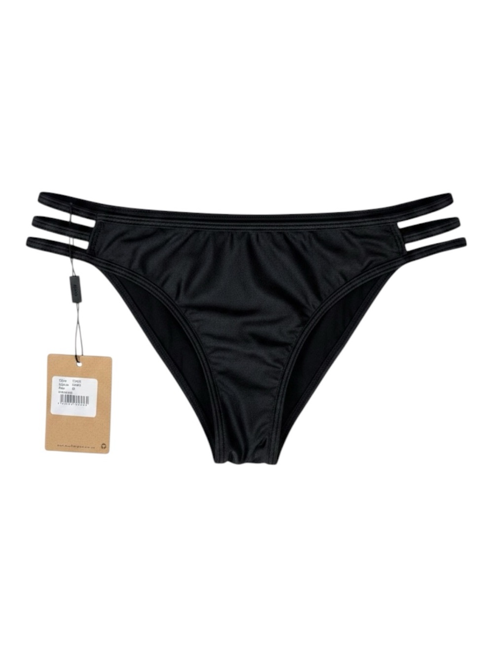 One Teaspoon Black Superman Bikini Bottoms Strappy 3 Braid Side NWT Size L